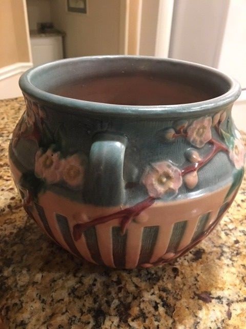 MINT Roseville Pink Cherry Blossom Jardiniere - 627-7