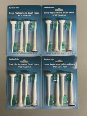 16 pcs Replacement COMPATIBLE Toothbrush Heads For Philips Sonicare HX6014
