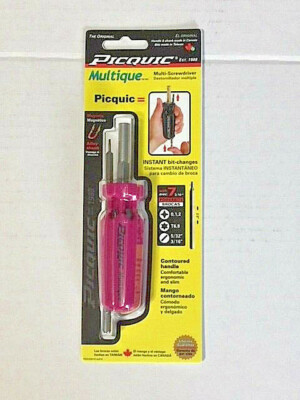 PICQUIC MULTIQUE - Slim Handle Multi-Bit Driver w/ 7 Bits - FUCHSIA 