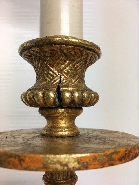 Vintage Regency Gold Gilded Over Cast Iron Floor Lamp