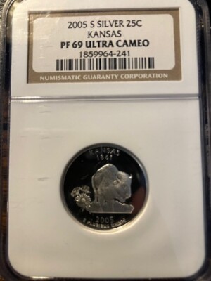 2005 S SILVER KANSAS STATE QUARTER NGC PF69 ULTRA CAMEO