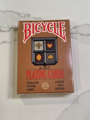 Bicycle 8-Bit Limited Gold Edition Playing Cards - Home Run Games RARE NEW