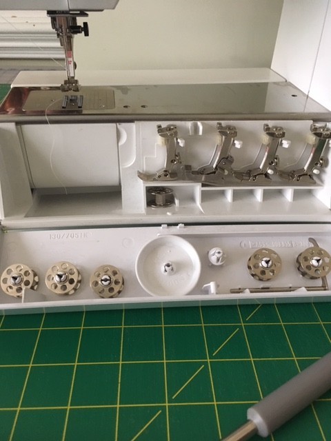 Bernina Virtuosa 150QE Quilters Edition sewing machine with extension table