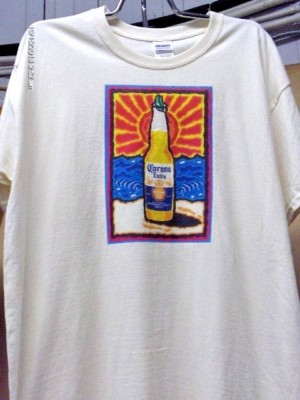 ''Corona'' Beer Bottle T-Shirt-100% Cotton-Full color print