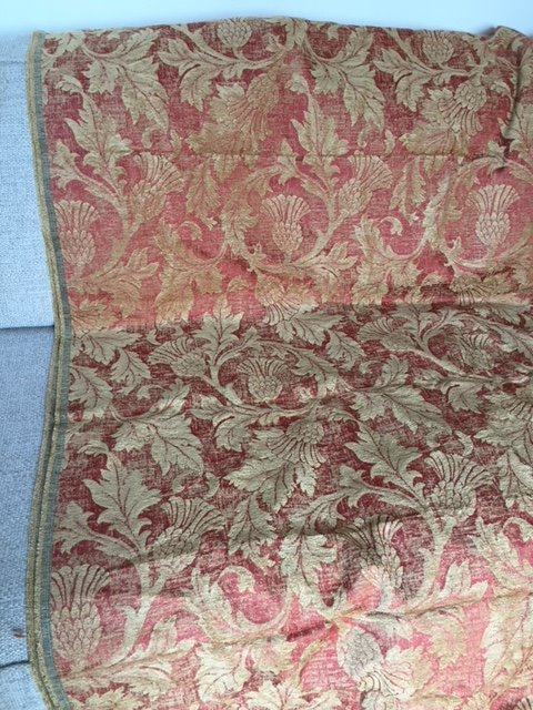 Long Length of Dunelm Curtain Fabric - Plus Pelmet, Tie Back in Rust