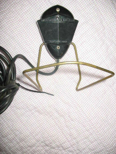 Webster Chicago Wire Recorder Microphone With Stand 1930s Art Deco
