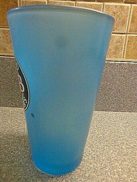 Dave and Busters Frosted Blue Drinking Glass