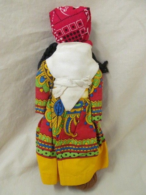 Vintage Handmade Native American Indian/w Baby Cloth Doll With Beaded Moccasins