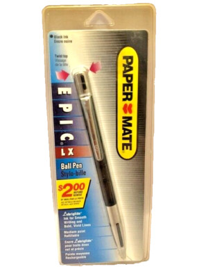 VTG 1995 Paper Mate Epic LX Ball Pen Stylo bille Black Ink Encre Noire New Y2K