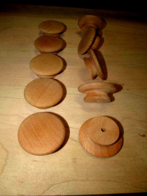 10 PIECES NEW UNFINISHED BEECH 2'' ROUND WOOD CABINET KNOBS / PULLS K4