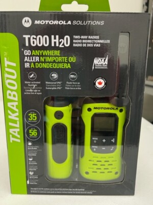 Motorola T600 H2O Two-way Radio, 35 Miles Waterproof  Green, 2-Pack