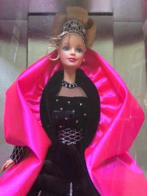 1998 Happy Holidays Barbie Doll Rare Black with Silver Special Edition New NRFB