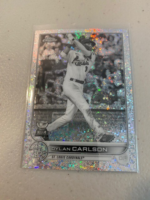 Dylan Carlson 2022 Topps Chrome Black & White Sparkle #158