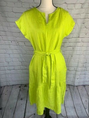 vanessa zani shirt dress whitegray new tags made in italy linen 34  sleeves (334898018305),