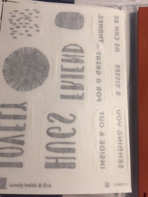 Stampin' Up! LOVELY INSIDE & OUT (12) Stamps Set - Cling/Foam-Words/Phrases++++