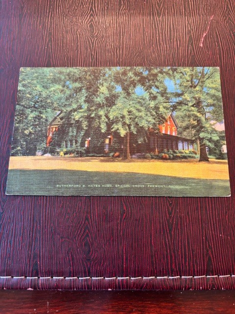 Rutherford B Hayes Home Spiegel Grove Fremont Ohio Linen Postcard 32338