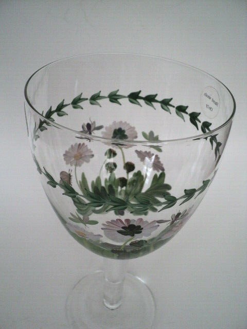 3 Portmeirion Botanic Garden Hand Painted Goblets  18 fl oz with orig labels