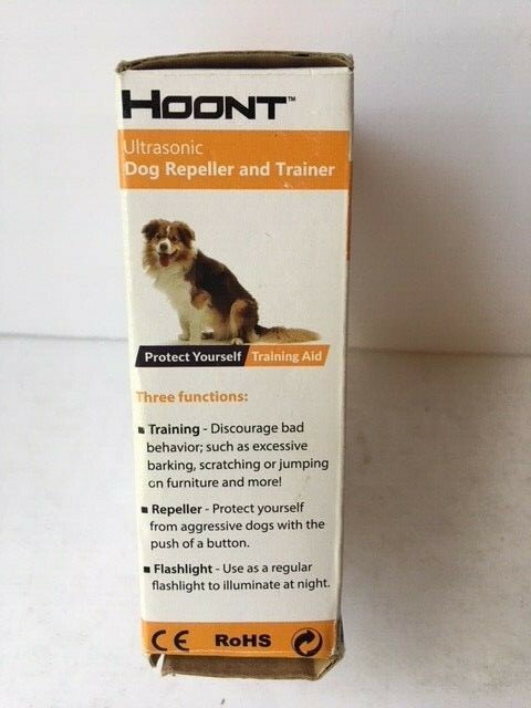 Hoont Electronic Ultrasonic Handheld Dog Repellent and Trainer with Flashlight