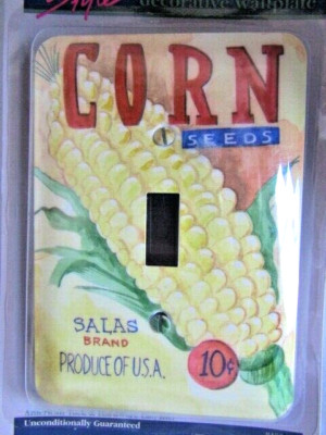 Country Produce Farm Corn Seed Vegetable Wall Plate Light Switch Cover 
