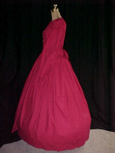 CLOSE OUT  Burgundy Red Costume Dress Perm. Press, Victorian Civil War, Pioneer