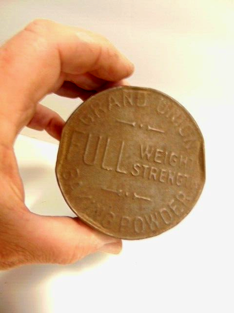 1900s アンティーク缶 Grand Union Baking Powder L-Antique Grand Union Baking Powder Full Weight Strength Tin