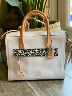 Coach Bleeker Riley Tote/Crossbody M1382-30161 White Smokey Clear 