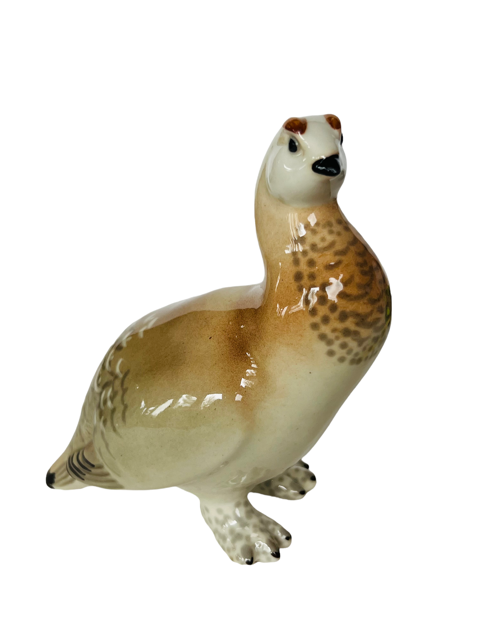 Lomonosov Russia Quail bird signed figurine porcelain bird