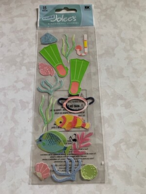 A TOUCH OF JOLEE S 3D STICKER SNORKEL GLITTER KELP SEAWEED GLITTER FISH FLIPPERS