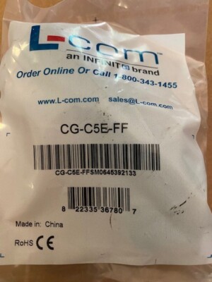 L-Com RJ45 Waterproof Cat5 Cat6 Inline Coupler Extender CG-C5E-FF