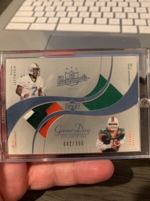 2003 KEN DORSEY BYRON LEFTWICH UPPER DECK PROS & PROSPECTS DUAL JERSEY RC /350