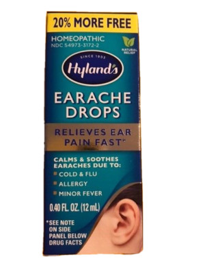 TWO BOTTLES: Hyland's Earache Drops Homeopathic HDC 54973-3172-2