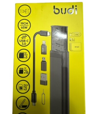 Budi Black Multi Function USB-C 3.0 Card Reader For Mobile Devices