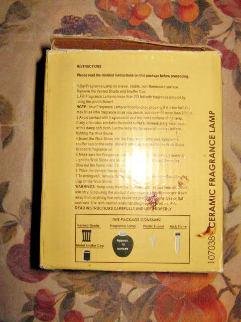 KIRKLAND'S CERAMIC FRAGRANCE LAMP GEOMETRIC PATTERN DESIGN NIB