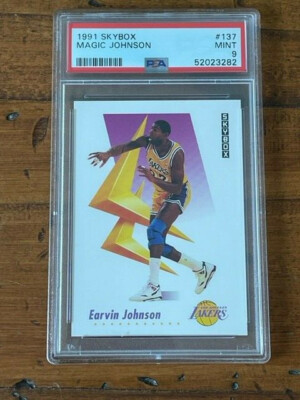 1991 SkyBox Magic Johnson #137  PSA 9 MINT  **SUPER SHARP*