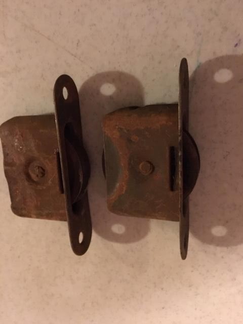 Vintage Cast Iron Weight Window Pulleys: quantity 2