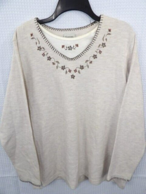 Vintage Classic Elements Embroidered Layered Look Top NWT Size Large