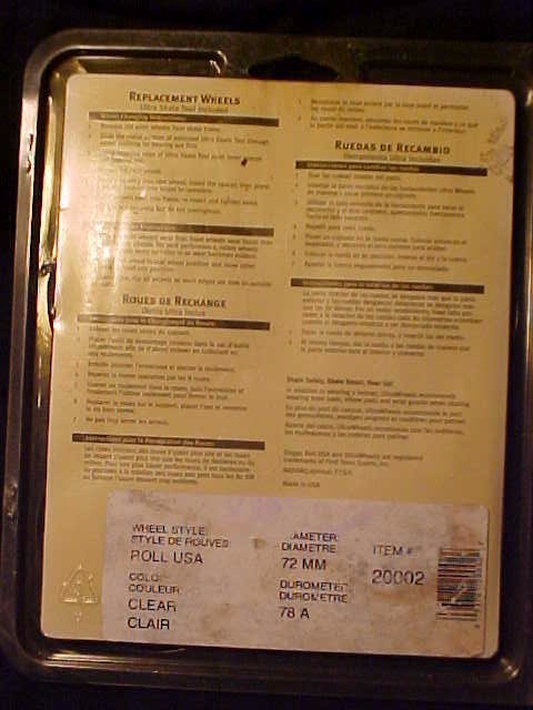 Roll USA In-Line Skates Replacement Wheels Wheelset 78A 72 mm NOS