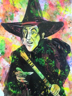 ACEO ATC Sketch   -  WICKED WITCH OF THE WEST  -  Halloween Theme  Art