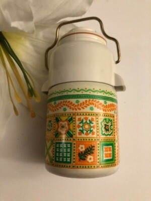 Avon Patchwork Cologne Mist Thermos Decanter EMPTY Bottle 1970s Vintage