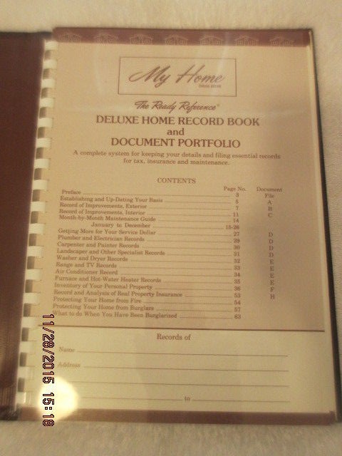 EXCELLENT vintage MY Home Deluxe record journal BOOK document tax PORTFOLIO