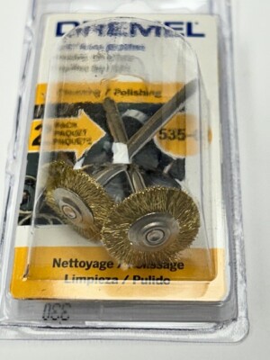 3/4'' BRASS WIRE BRUSHES 1/8'' SHANK 2 PIECES PER PACK DREMEL 535-02