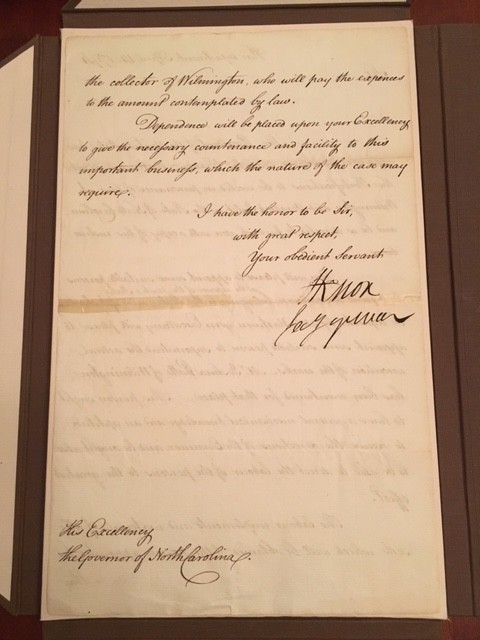 1794 Henry Knox ALS Secy WAR, Fortifications WILMINGTON Ocracoke Inlet, Carolina