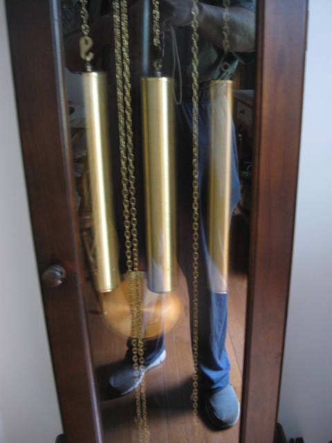 Dark color Grandfather Grandmother Clock Ridgeway Westminster Chimes runs great