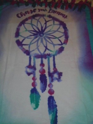 BLANKET~DREAM CATCHER FEATHER'S & BEAD'S HAND TIED DOUBLE SIDE FLEECE~NEW