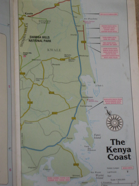 OLD MAP, MACMILLAN KENYA TRAVELLER'S MAP