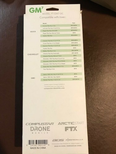 FIRSTECH FT-GM7-DC GM REMOTE CAR STARTER