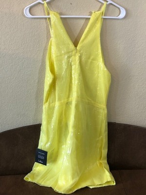 NWT women's Lulus yellow sequin dress, size medium M