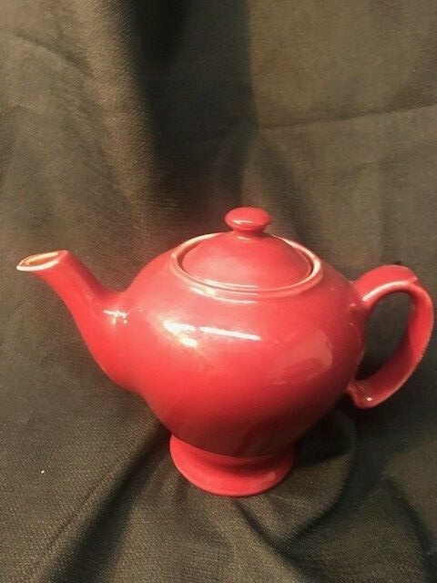 Vintage ~ HALL POTTERY McCORMICK BURGUNDY TEA POT