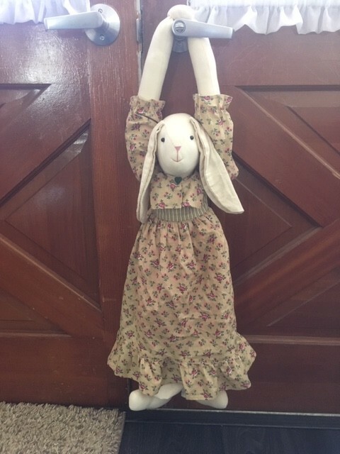 Handmade Muslin Stuffed Lop Eared Rabbit Folk Art Bunny Large 25” Easter Gift