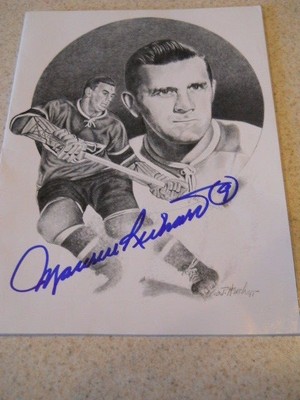 Maurice Richard HOF deceased Montreal signed special 1991 Beckett/Tuff Stuff COA
